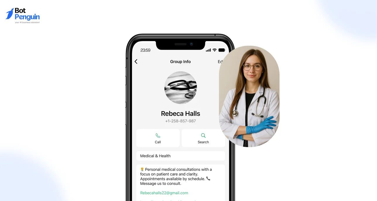 WhatsApp Business Description for doctors and private practitioners